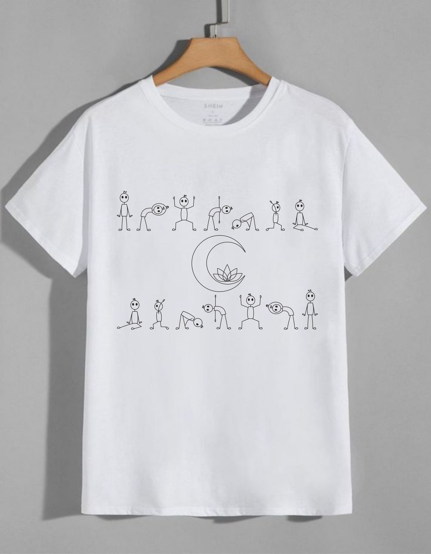 Moon Salutations Yoga White T-Shirt