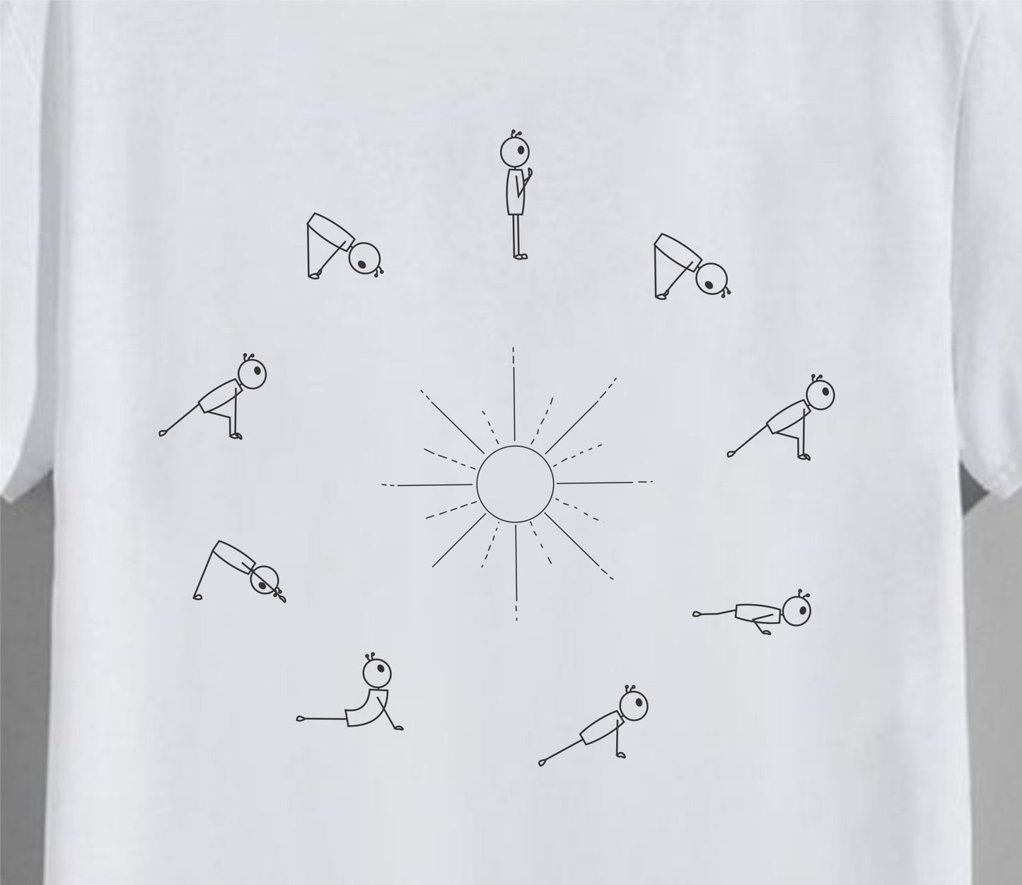 Sun Salutations Yoga White Unisex T-Shirt